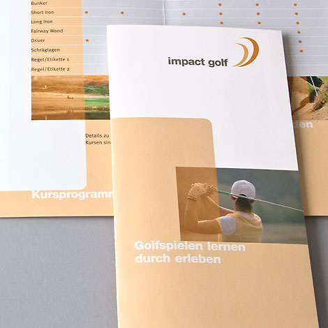 Detail Impact Golf Logo und Flyer